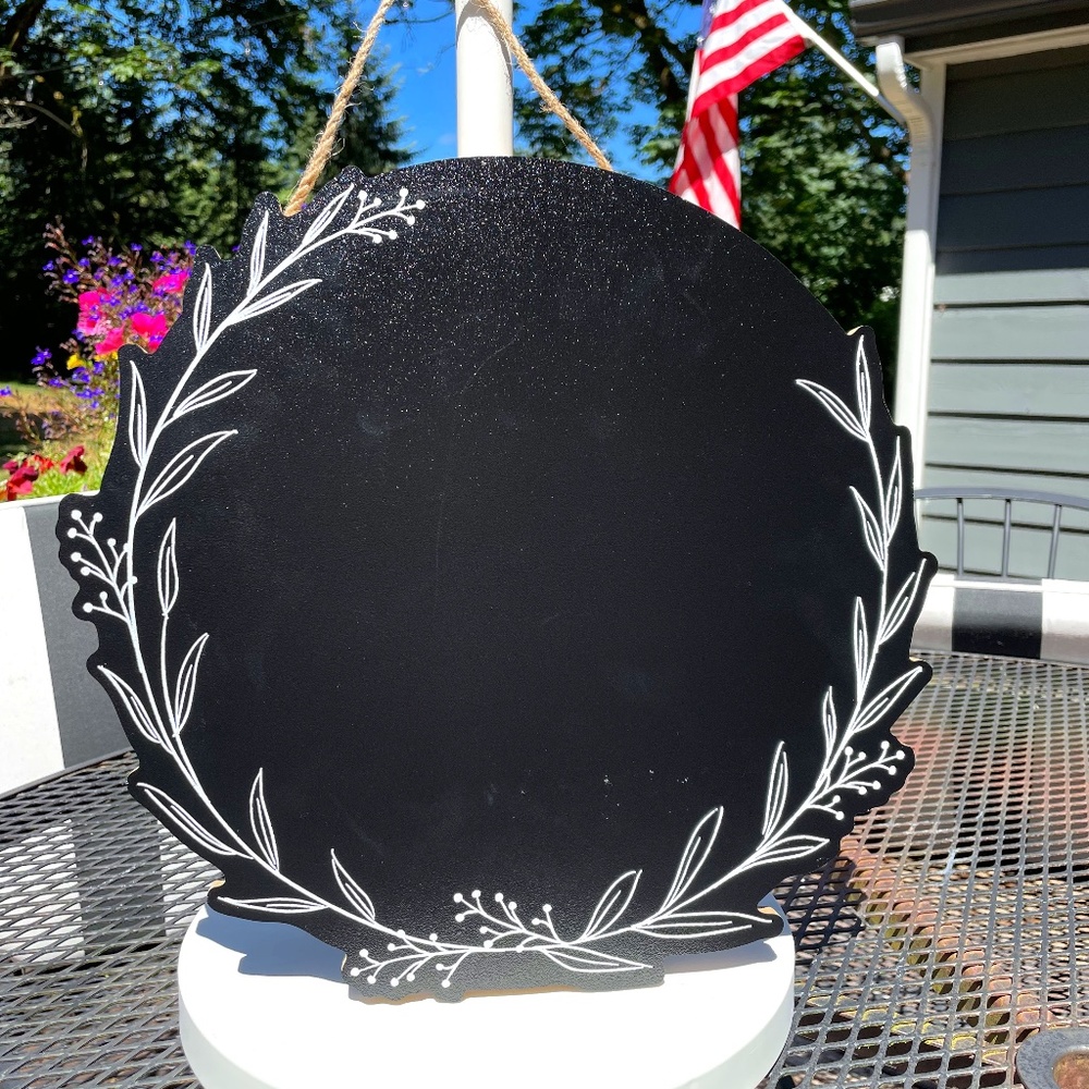 Hanging Decorative Chalkboard Black & White - NEW with TAGS